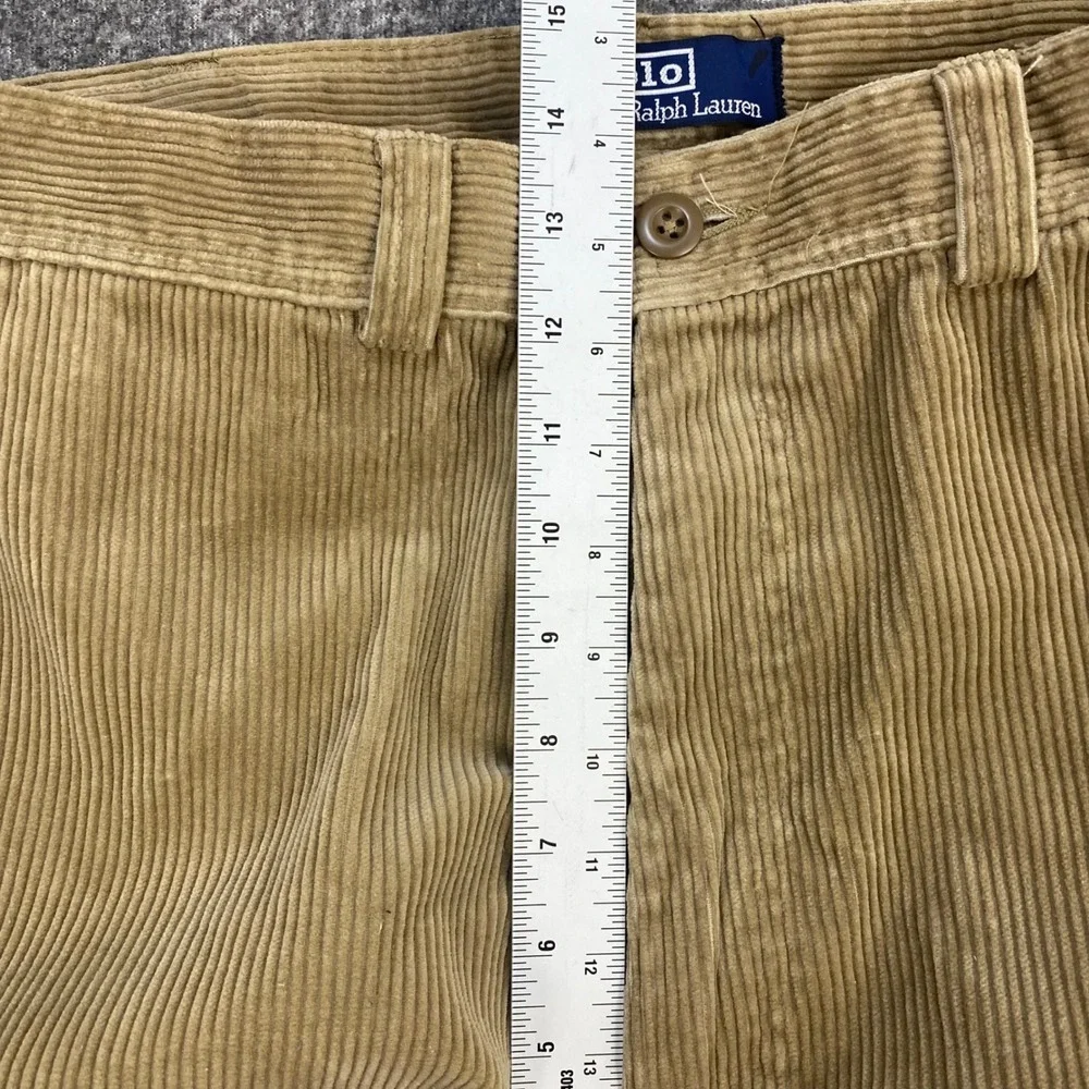 VTG Polo Ralph Lauren Cargo Pants Mens 38x32 Corduroy Tan Military Straight Leg